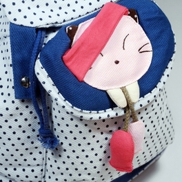 Blancho Bedding [Lovely Doll] 100% Cotton Fabric Art School Backpack / Outdoor Backpack