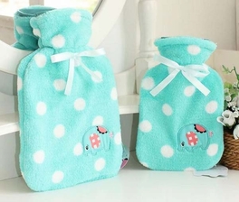 Blancho Bedding Lovely Elephant Hot Water Bottle With Cover Hand Warmer-Green