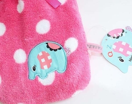 Blancho Bedding Lovely Elephant Hot Water Bottle With Cover Hand Warmer-Red