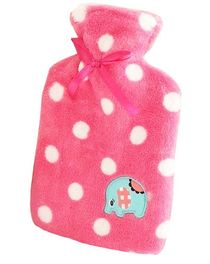 blancho bedding Lovely Elephant Hot Water Bottle With Cover Hand Warmer-Red