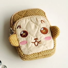 blancho bedding [Lovely Monkey] Embroidered Applique Fabric Art Wallet Purse/ Pouch Bag (2.9 X 4.7 X 0.98 inches)