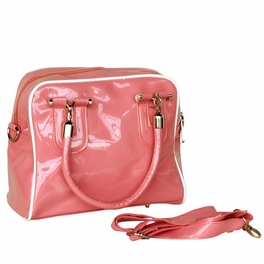 blancho bedding [Lovely Pink] Stylish Pink Double Handle Leatherette Bag Handbag Purse