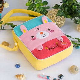 Blancho Bedding [Lovely Rabbit] Embroidered Applique Fabric Art Shoulder Bag / Swingpack / Travel Bag (8.1*6.5*2.4)