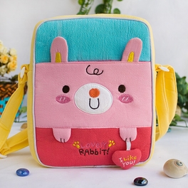 blancho bedding [Lovely Rabbit] Embroidered Applique Fabric Art Shoulder Bag / Swingpack / Travel Bag (8.1*6.5*2.4)