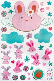 Blancho Bedding Lovely Rabbit - X-Large Wall Decals Stickers Appliques Home Decor