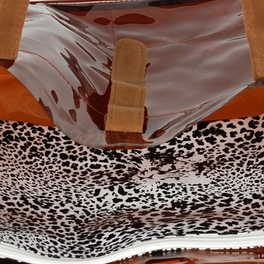 Blancho Bedding [Lucky Brown] Leopard Double Handle Leatherette Satchel Bag Handbag Purse Casual Styling
