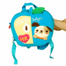 Blancho Bedding [Lucky Dog] Embroidered Applique Kids Fabric Art School Backpack / Outdoor Backpack (9.2*8.8*2.3)