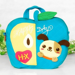 blancho bedding [Lucky Dog] Embroidered Applique Kids Fabric Art School Backpack / Outdoor Backpack (9.2*8.8*2.3)