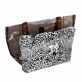 Blancho Bedding [Lucky Gray] Leopard Double Handle Leatherette Satchel Bag Handbag Purse Casual Styling