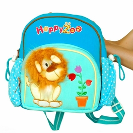 Blancho Bedding [Lucky Lion] Embroidered Applique Kids Fabric Art School Backpack / Outdoor Backpack (8.8*10.2*2.4)