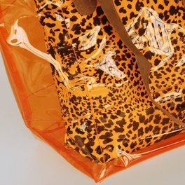 Blancho Bedding [Lucky Orange] Leopard Double Handle Leatherette Satchel Bag Handbag Purse Casual Styling