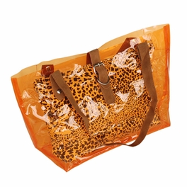 blancho bedding [Lucky Orange] Leopard Double Handle Leatherette Satchel Bag Handbag Purse Casual Styling