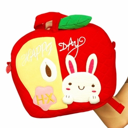 Blancho Bedding [Lucky Rabbit] Embroidered Applique Kids Fabric Art School Backpack / Outdoor Backpack (9.2*8.8*2.3)