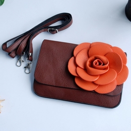 Blancho Bedding [Luxurious Coffee] Flower Leatherette Clutch Shoulder Bag Clutch Casual Purse