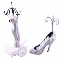 Blancho Bedding [Lynn] Jewelry Display Holder Stand Combo White