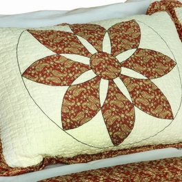 Blancho Bedding [Maple Leaf] Cotton 3PC Vermicelli-Quilted Printed Quilt Set (Full/Queen Size)
