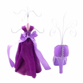 Blancho Bedding [Margaret] Jewelry Display Holder Stand Combo Purple