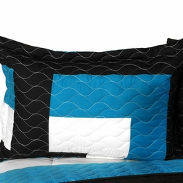 Blancho Bedding [Marsh Hall] Brand New Vermicelli-Quilted Patchwork Quilt Set Full/Queen