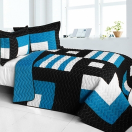 blancho bedding [Marsh Hall] Brand New Vermicelli-Quilted Patchwork Quilt Set Full/Queen
