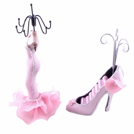 Blancho Bedding [Maxine] Jewelry Display Holder Stand Combo Light Pink