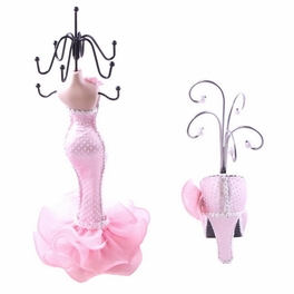 Blancho Bedding [Maxine] Jewelry Display Holder Stand Combo Light Pink