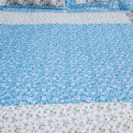Blancho Bedding [Midsummer Dream] Cotton 3PC Floral Vermicelli-Quilted Patchwork Quilt Set (Full/Queen Size)