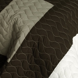 Blancho Bedding [Milky Quartz - B] Vermicelli-Quilted Patchwork Geometric Quilt Set Full/Queen