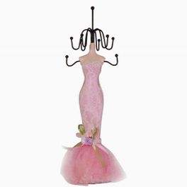 blancho bedding Mini Doll In Evening Gown Jewelry Holder - PINK
