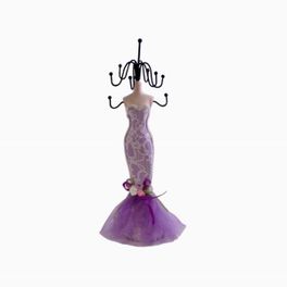blancho bedding Mini Doll In Evening Gown Jewelry Holder - PURPLE