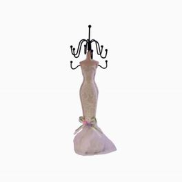 blancho bedding Mini Doll In Evening Gown Jewelry Holder - WHITE