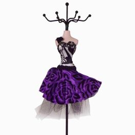 blancho bedding Mini Doll In Mini Cocktail Dress Jewelry Holder - PURPLE