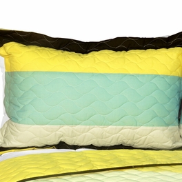 Blancho Bedding [Mira Beauty] 3PC Vermicelli-Quilted Patchwork Quilt Set (Full/Queen Size)
