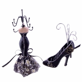 Blancho Bedding [Miranda] Jewelry Display Holder Stand Combo Black