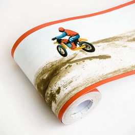 blancho bedding Motor Rally - Self-Adhesive Wallpaper Borders Home Decor(Roll)