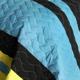 Blancho Bedding [Mountains Echoed] 3PC Vermicelli-Quilted Patchwork Quilt Set (Full/Queen Size)