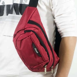 Blancho Bedding [Multi-Ziper] Crimson Multi-Purposes Fanny Waist Pack / Back Pack / Travel Lumbar Pack
