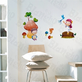 blancho bedding Mushroom Couple - Wall Decals Stickers Appliques Home Decor