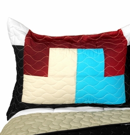 Blancho Bedding [Mysterious Nocturne] 3PC Vermicelli - Quilted Patchwork Quilt Set (Full/Queen Size)