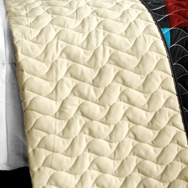 Blancho Bedding [Mysterious Nocturne] 3PC Vermicelli - Quilted Patchwork Quilt Set (Full/Queen Size)