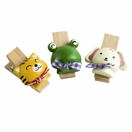 blancho bedding [Naughty Animals-2] - Wooden Clips / Wooden Clamps / Mini Clips