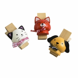 blancho bedding [Naughty Animals-3] - Wooden Clips / Wooden Clamps / Mini Clips