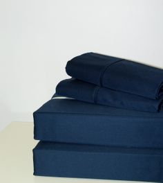 blancho bedding Navy Blue 550 Thread count solid Egyptian KING sheet set