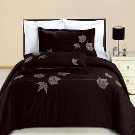 blancho bedding [Newbury Embroidered Printed Multi] 3PC Duvet covers Set (Full/Queen)