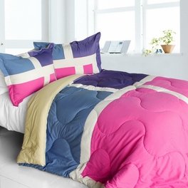 blancho bedding [Nice Tamil] Quilted Patchwork Down Alternative Comforter Set (Full/Queen Size)