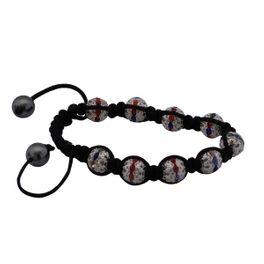blancho bedding Nine Multicolour Crystals Silver Beads Bracelet Adjustable Stylish