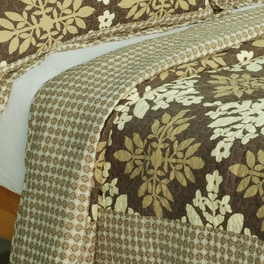 Blancho Bedding [Noble Snowflake] Cotton 3PC Vermicelli-Quilted Printed Quilt Set (Full/Queen Size)