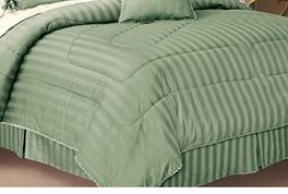 blancho bedding Olympic Queen Bed Skirt 320 Thread count Sateen Stripe
