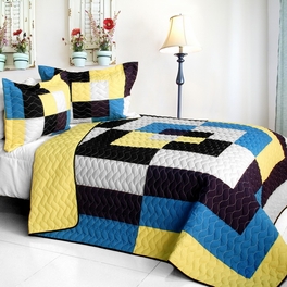 blancho bedding [One Fine Wire] 3PC Vermicelli - Quilted Patchwork Quilt Set (Full/Queen Size)