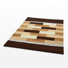 Blancho Bedding Onitiva - [Brown & White] Soft Coral Fleece Patchwork Throw Blanket (59 By 78.7 Inches)