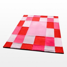 Blancho Bedding Onitiva - [Cerelia] Soft Coral Fleece Patchwork Throw Blanket (59 By 78.7 Inches)